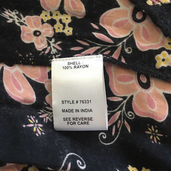 Rahi Cali Malibu Escape High Low Black Floral Dress L - Picture 14 of 14